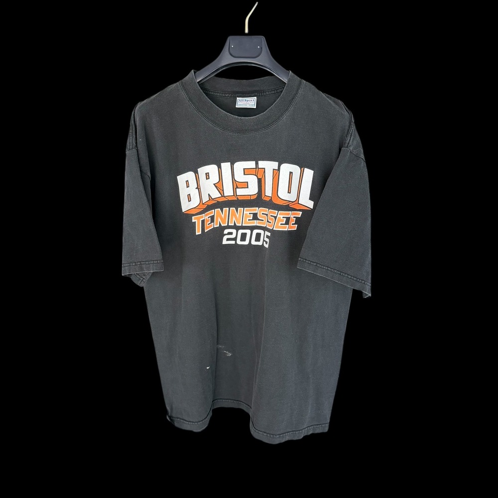 Vintage 2005 Bristol Tennessee Racing T-Shirt All Sport XL Black Distressed